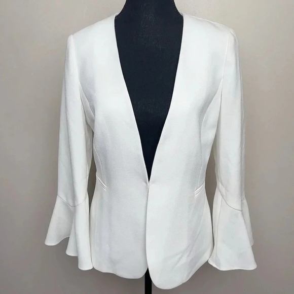 Tahari ASL Womens 4 Bell Sleeve  White Career Blazer - Picture 2 of 15